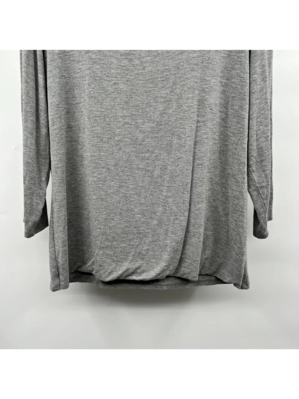GRACE Womens Scoop Neck Top Gray 3/4 Sleeve Size XL